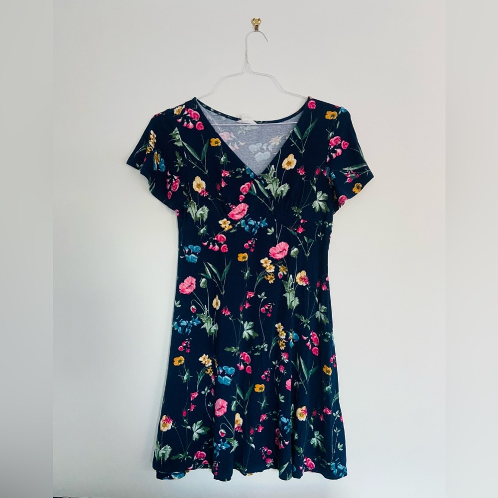 Ringfield Midi Navy Floral Dress | Size M